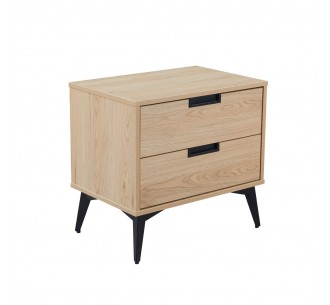 NEON NIGHTSTAND 2DRAWERS NATURAL 58x39xH55cm