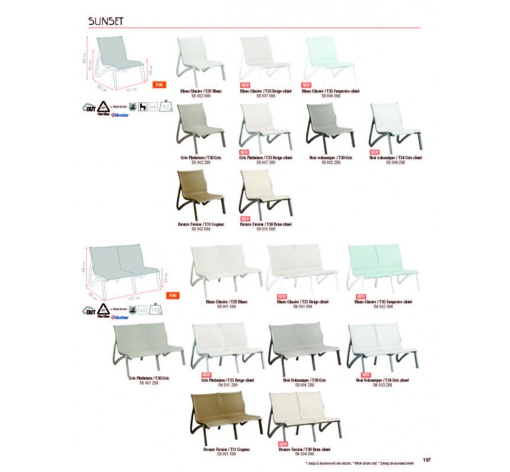 Sunset set with armrests by Grosfillex | Avant Garde - exclusive agent