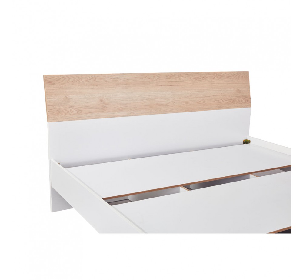 LUCIDO ΚΡΕΒΑΤΙ ΛΕΥΚΟ OAK ΦΥΣΙΚΟ 162x202xH88cm
