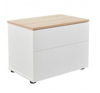 LUCIDO NIGHTSTAND 2DRAWERS WHITE OAK NATURAL 58x39xH44,5cm