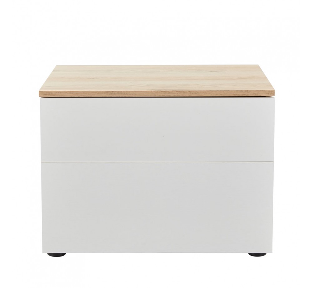 LUCIDO ΚΟΜΟΔΙΝΟ 2ΣΥΡΤΑΡΙΑ ΛΕΥΚΟ OAK ΦΥΣΙΚΟ 58x39xH44,5cm