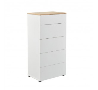 LUCIDO ΣΥΡΤΑΡΙΕΡΑ 5ΣΥΡΤΑΡΙΑ ΛΕΥΚΟ OAK ΦΥΣΙΚΟ 58x39xH116,5cm