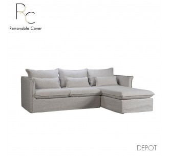 PROUD SOFA CORNER RIGHT GREY LIGHT PUENTE 80 258x180xH90cm
