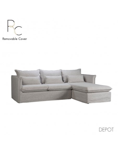 PROUD SOFA CORNER RIGHT GREY LIGHT PUENTE 80 258x180xH90cm