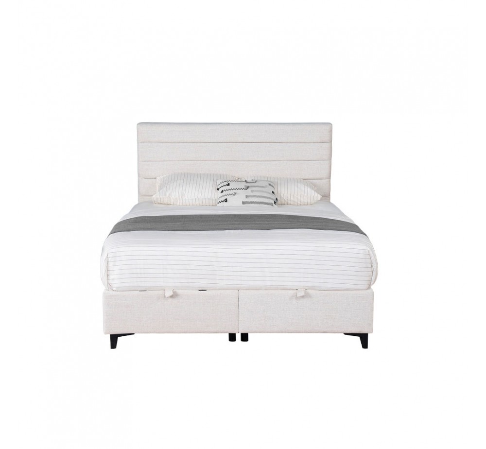 UTOPIA ΚΡΕΒΑΤΙ ΜΕ ΑΠΟΘΗΚ. ΧΩΡΟ ΚΑΙ ΣΤΡΩΜΑ WHITE SMOOTH 06-900 207x160xH115cm