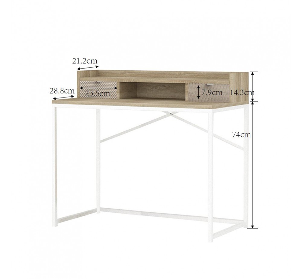 NAK ΓΡΑΦΕΙΟ 2ΣΥΡΤΑΡΙΑ SONOMA ΜΕ PATTERN 100x50xH88,5cm