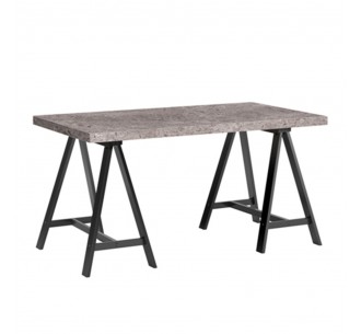 CAVALLETTO ΓΡΑΦΕΙΟ CEMENT ΜΑΥΡΟ 140x75xH74cm