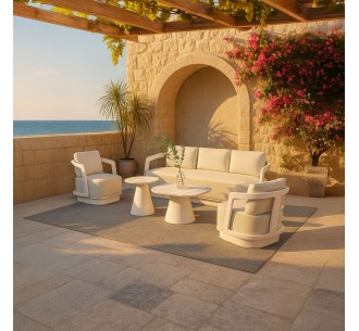 TORRE ΣΑΛΟΝΙ SET 1+2+2 OFF WHITE 198x81xH66cm