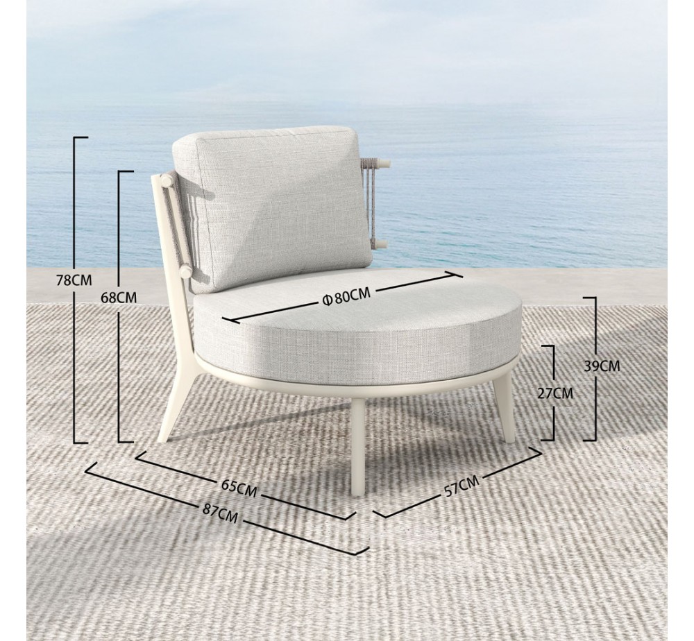 LA LUNA ΠΟΛΥΘΡΟΝΑ OFF WHITE 80x87xH68cm
