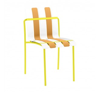 KIOSK CHAIR WHITE ORANGE 57x40,5xH82cm