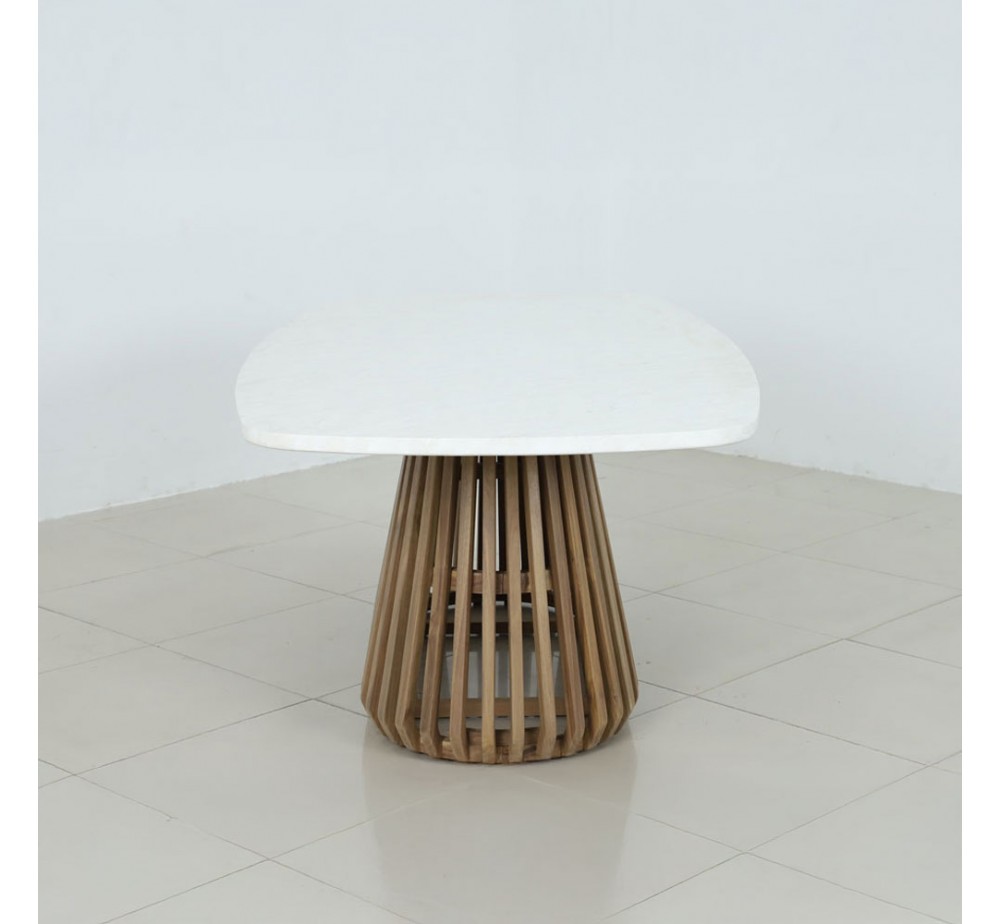 SIRACUSA ΤΡΑΠΕΖΙ ΛΕΥΚΟ 220x110xH79cm