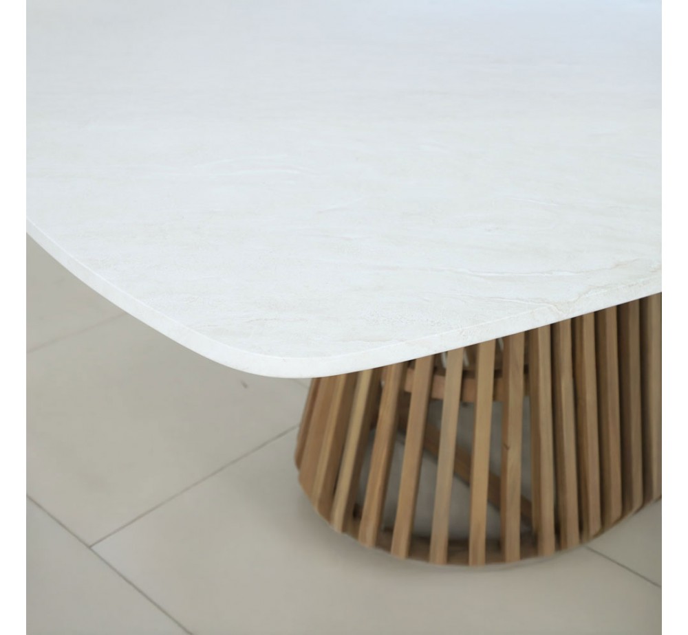 SIRACUSA ΤΡΑΠΕΖΙ ΛΕΥΚΟ 220x110xH79cm