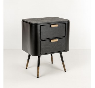 COLOMBO NIGHTSTAND BLACK GOLD 50x39xH63cm
