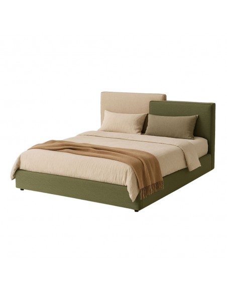 PUZZLE BED (FOR MATTRESS 160x200cm) OLIVE GREEN BEIGE 223x176x106cm
