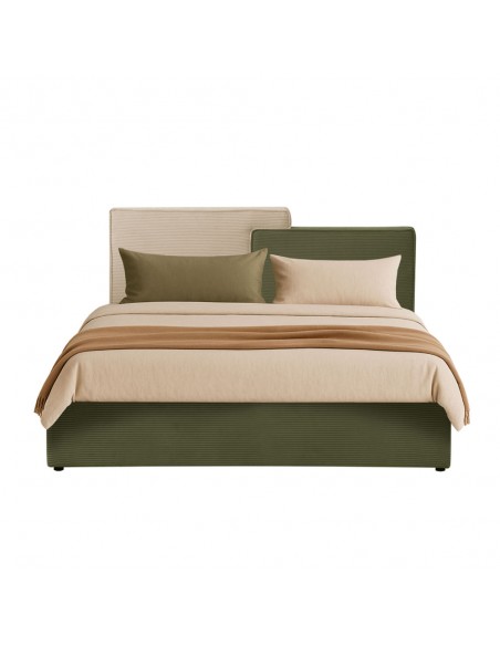 PUZZLE BED (FOR MATTRESS 160x200cm) OLIVE GREEN BEIGE 223x176x106cm