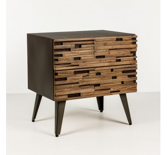 COAST NIGHTSTAND BLACK NATURAL 55x43xH55,5cm