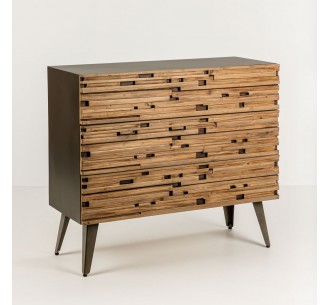 COAST PEDESTAL 3DRAWERS BLACK NATURAL 90x37xH79cm