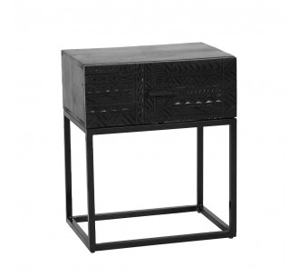 AZTEC NIGHTSTAND 1DRAWER BLACK 50x35xH60cm