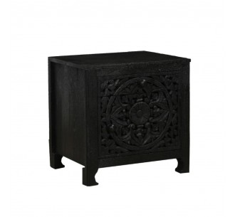 VOLCANO NIGHTSTAND 1DOOR 1DRAWER BLACK 50x40xH50cm