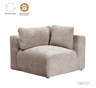 BOX ARMCHAIR WITH ARM REVERSABLE BEIGE VOGUE 2 107x107xH85cm