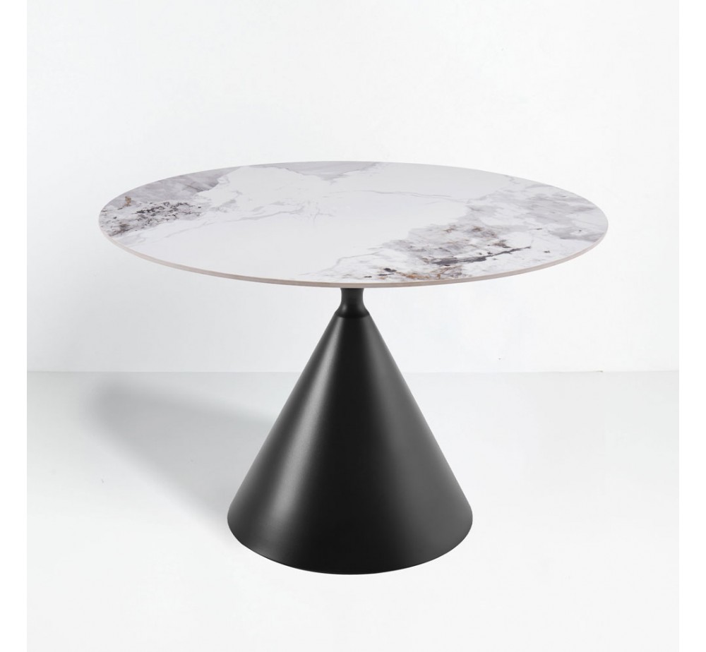 ATRIUM ΤΡΑΠΕΖΙ ΛΕΥΚΟ ΜΕ ΟΨΗ ΜΑΡΜΑΡΟΥ 110x110xH76cm