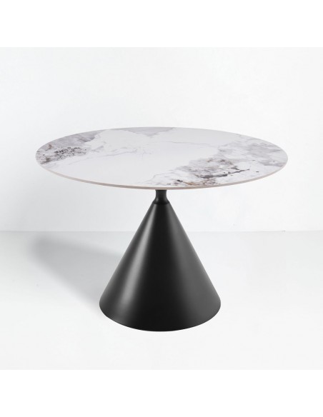 ATRIUM ΤΡΑΠΕΖΙ ΛΕΥΚΟ ΜΕ ΟΨΗ ΜΑΡΜΑΡΟΥ 110x110xH76cm
