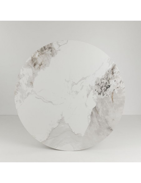 ATRIUM ΤΡΑΠΕΖΙ ΛΕΥΚΟ ΜΕ ΟΨΗ ΜΑΡΜΑΡΟΥ 110x110xH76cm