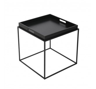 BUTLER SIDE TABLE ΜΑΥΡΟ 45x45xH45cm