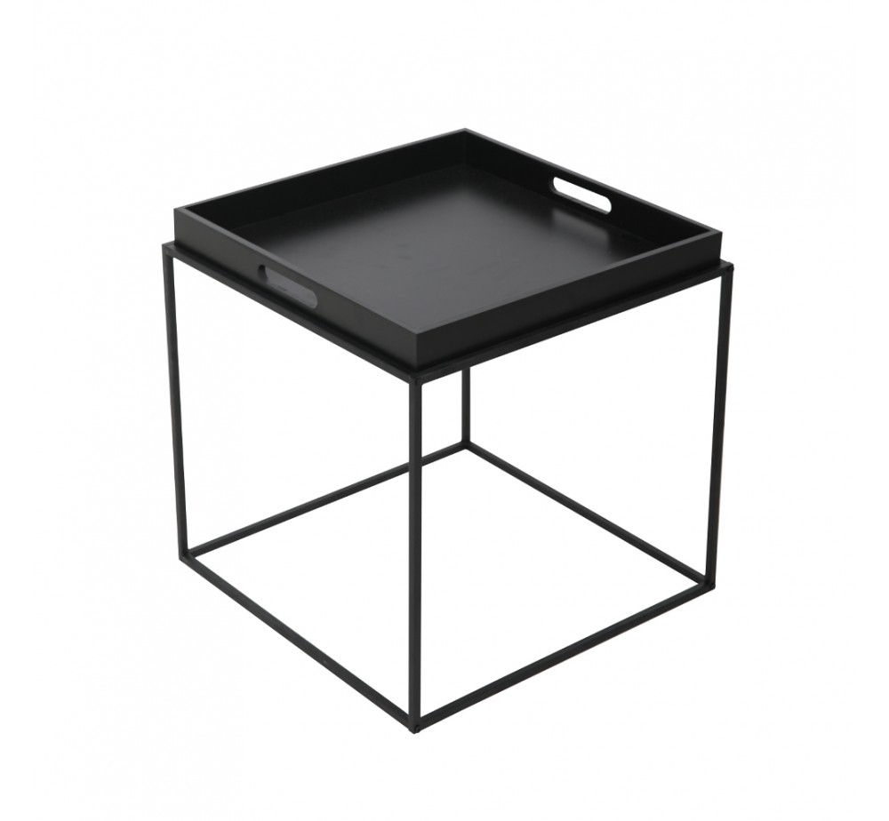 BUTLER SIDE TABLE ΜΑΥΡΟ 45x45xH45cm