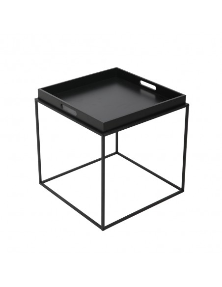 BUTLER SIDE TABLE ΜΑΥΡΟ 45x45xH45cm