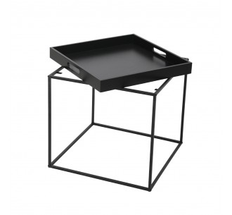 BUTLER SIDE TABLE ΜΑΥΡΟ 45x45xH45cm 2