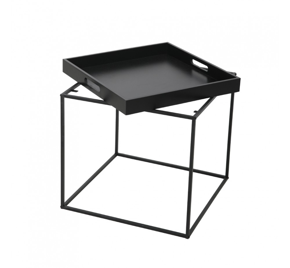 BUTLER SIDE TABLE ΜΑΥΡΟ 45x45xH45cm