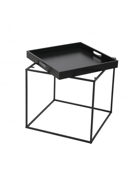 BUTLER SIDE TABLE ΜΑΥΡΟ 45x45xH45cm