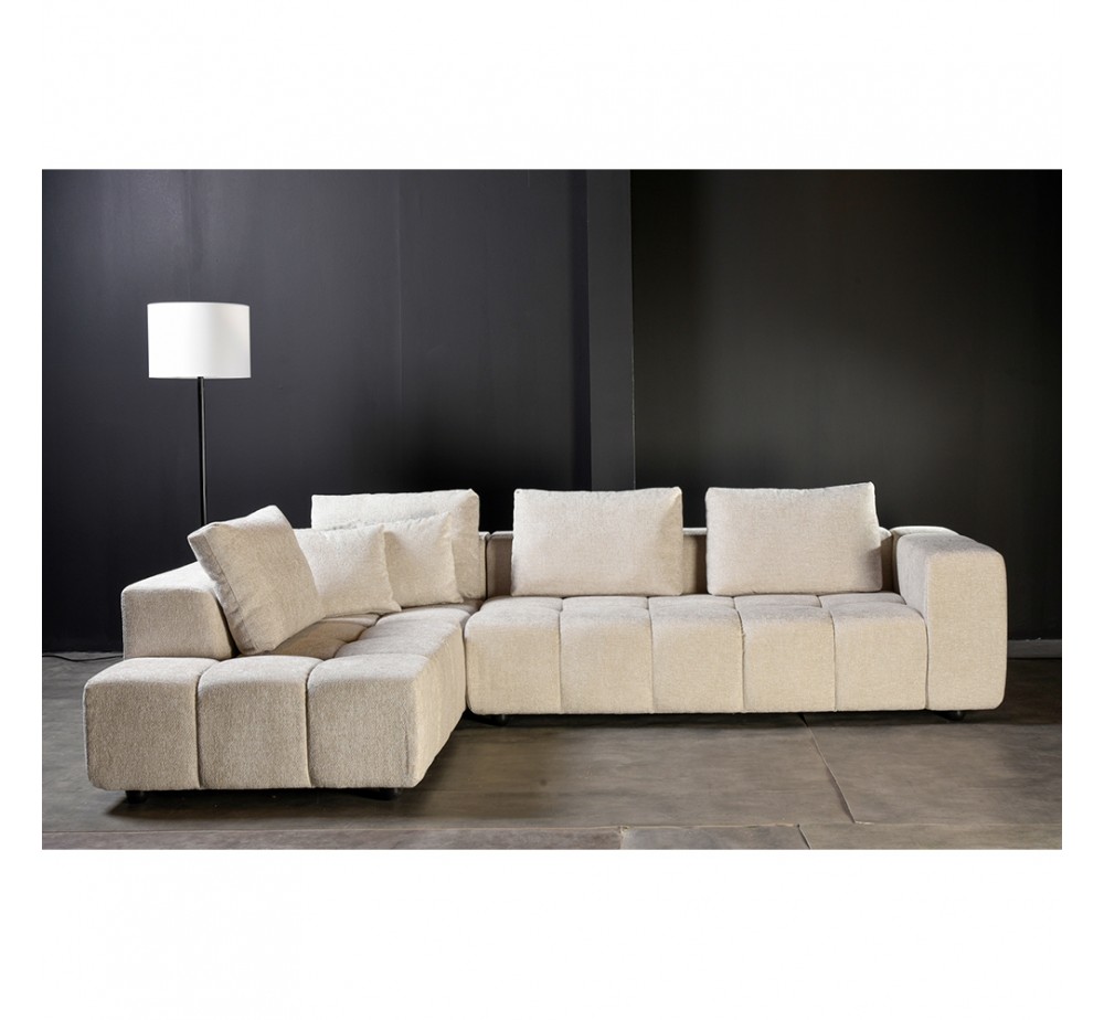 TOMOS SOFA CORNER LEFT BEIGE LEGASY 15 298x200xH85cm