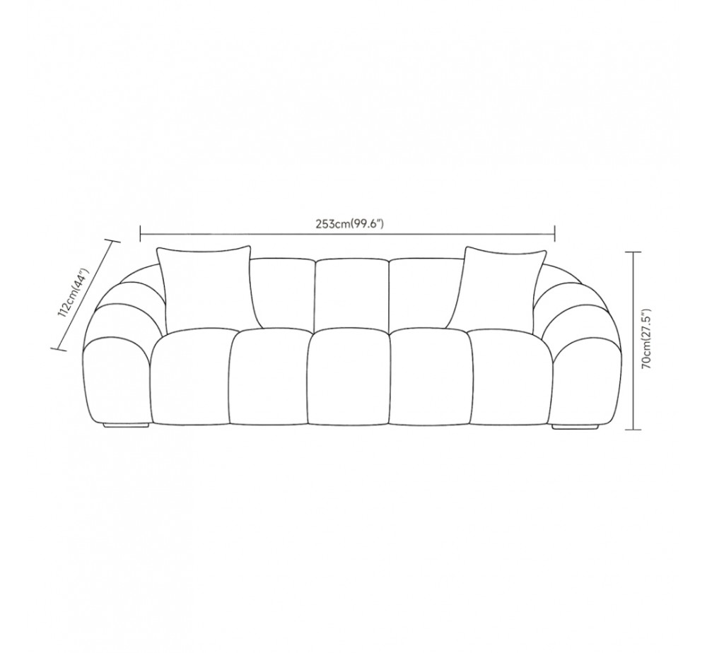 BOSSANOVA ΚΑΝΑΠΕΣ 3ΘΕΣΙΟΣ ΠΡΑΣΙΝΟ ΣΚΟΥΡΟ 255x115xH71cm