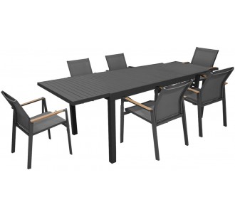 Valetta aluminum 7pcs set with extendable table