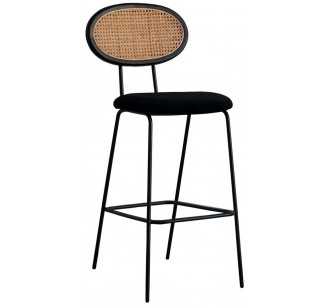 Mila Η65 metal stool with straw | 2 years warranty - Avant Garde