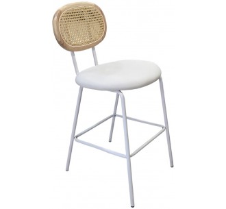 Mila Η65 metal stool with straw