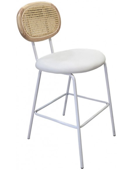 Mila Η65 metal stool with straw | 2 years warranty - Avant Garde