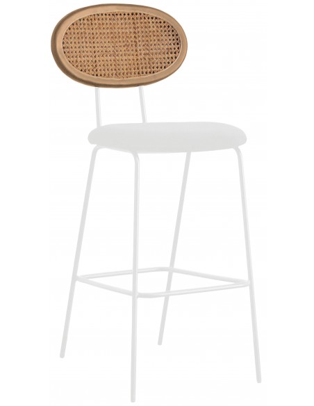 Mila Η65 metal stool with straw | 2 years warranty - Avant Garde