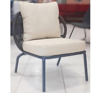 Cordo πολυθρόνα lounge μεταλλική με rope