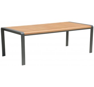 Lilith aluminum table with eykalyptus top