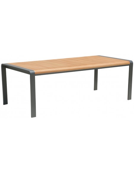 Lilith aluminum table with eykalyptus top - 2 years guarantee | Avant Garde