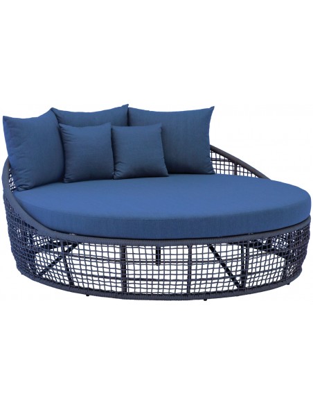 Ellery Aluminium Outdoor Daybed with Cushions & Rope Details