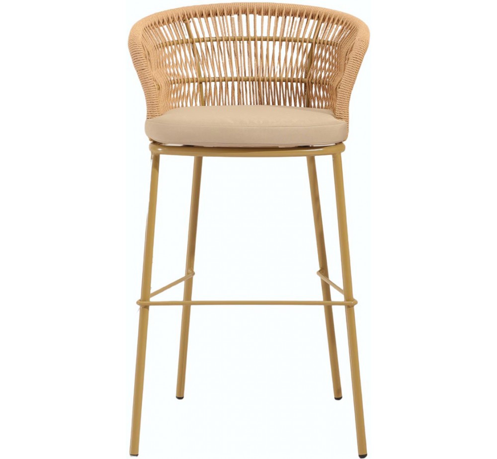 Isla 75 Barstool – Μεταλλικό Σκαμπό με Rope Look Wicker | Avant Garde design AE