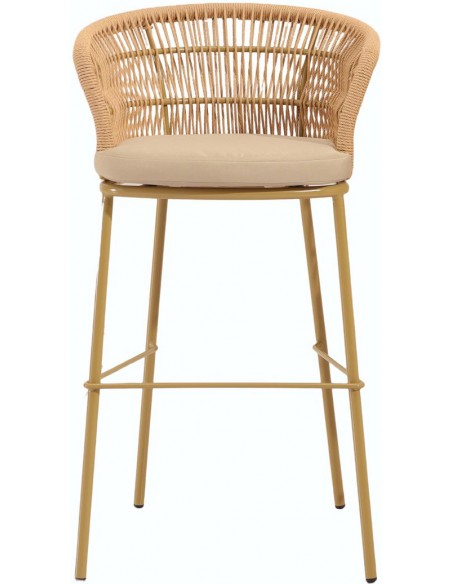 Isla 75 Barstool – Μεταλλικό Σκαμπό με Rope Look Wicker | Avant Garde design AE