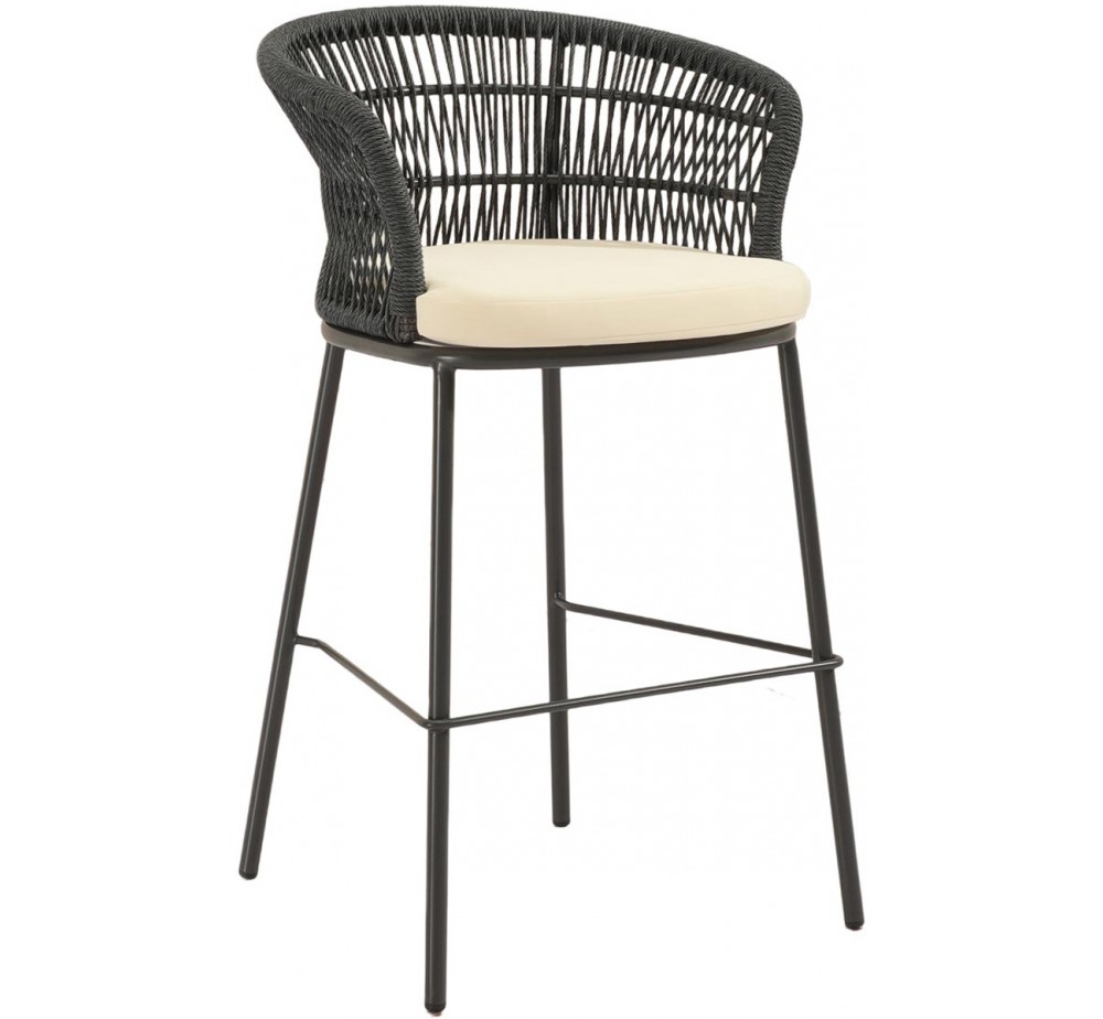 Isla 75 Barstool – Μεταλλικό Σκαμπό με Rope Look Wicker | Avant Garde design AE
