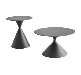 LAVA COFFEE TABLE SET 2PCS BLACK BLACK 70x70xH40cm