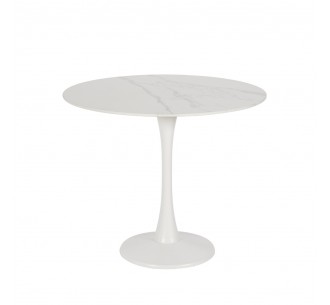 ICE ΤΡΑΠΕΖΙ ΡΟΤΟΝΤΑ ΑΣΠΡΟ 90x90xH75cm