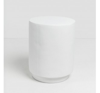 LITHOS ROUND SIDE TABLE WHITE 35,5x35,5xH45cm